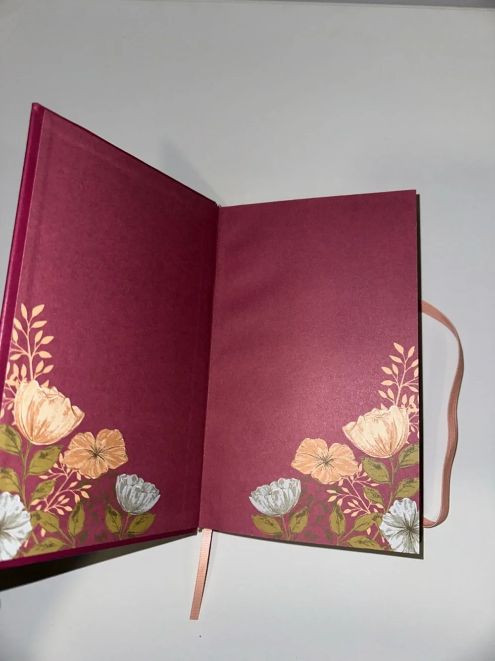 Steel Mill Burgundy Floral Pride & Prejudice Book Club Elastic Cord Journal